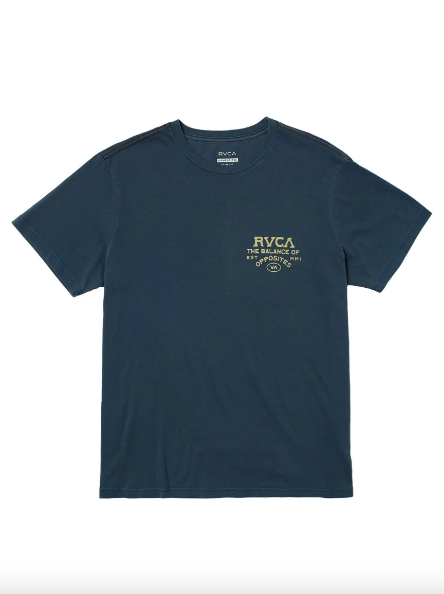 RVCA Plein View Red Stitch Tee / Blue