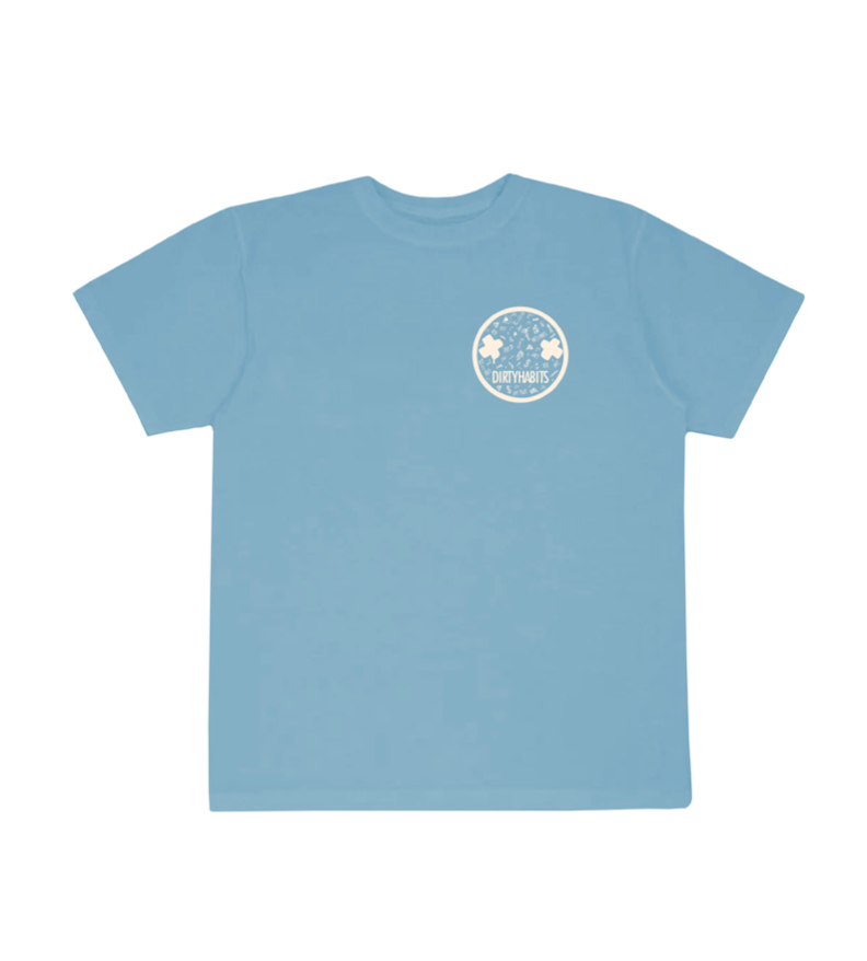 Dirty Habits Doodle Oversize Tee / Cloud Blue