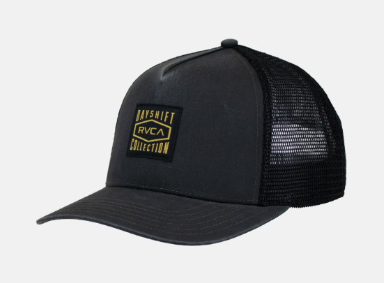 RVCA DayShift Waxed Canvas Trucker / Black
