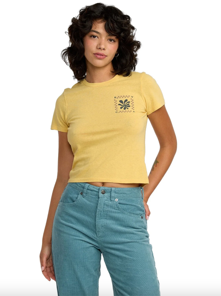 RVCA 411 Tee / Pale Yellow