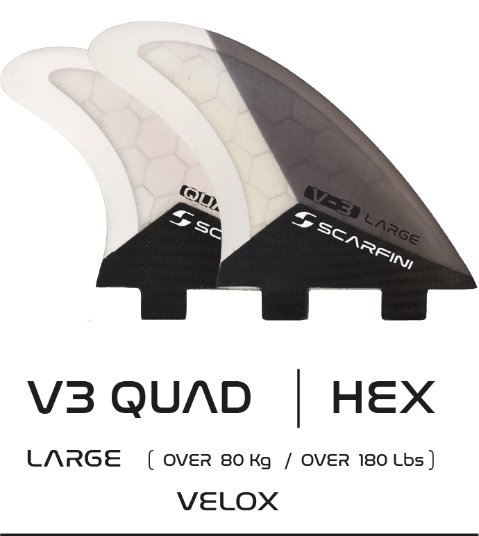 Scarfini V-3 Velox Quad Fin Set