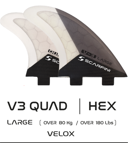 Scarfini V-3 Velox Quad Fin Set